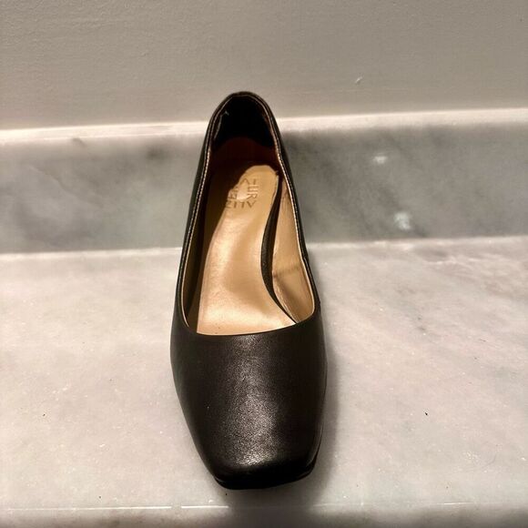 Naturalizer Leather Block Heel Square Toe Slip On Black Pumps Shoes Size 9.5 - Picture 8 of 10